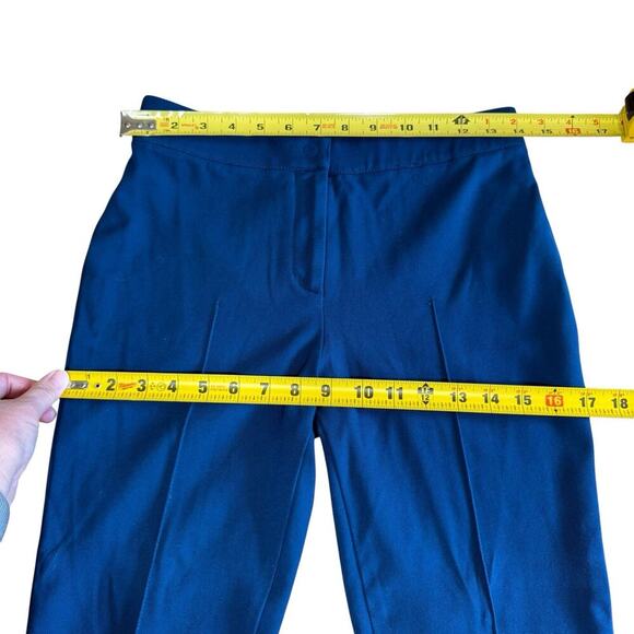 Akris Punto Pants 4 Stretch Straight Leg Trouser Career Classic Minimalist Blue - Picture 8 of 10